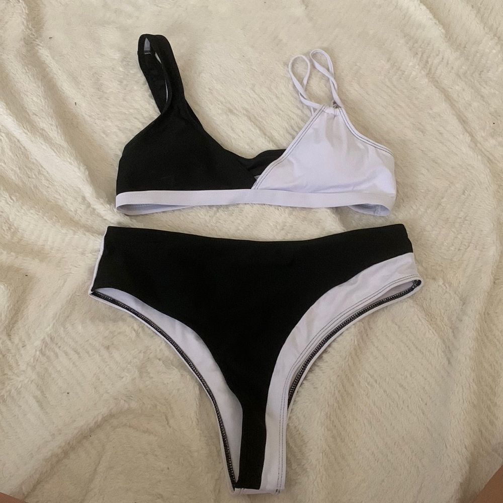 Black and white bikini